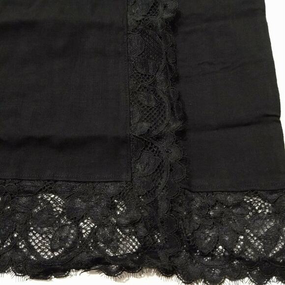 Free People Premonitions Mini Slip Dress Medium Black Lace Trim One Shoulder, M - Picture 6 of 13